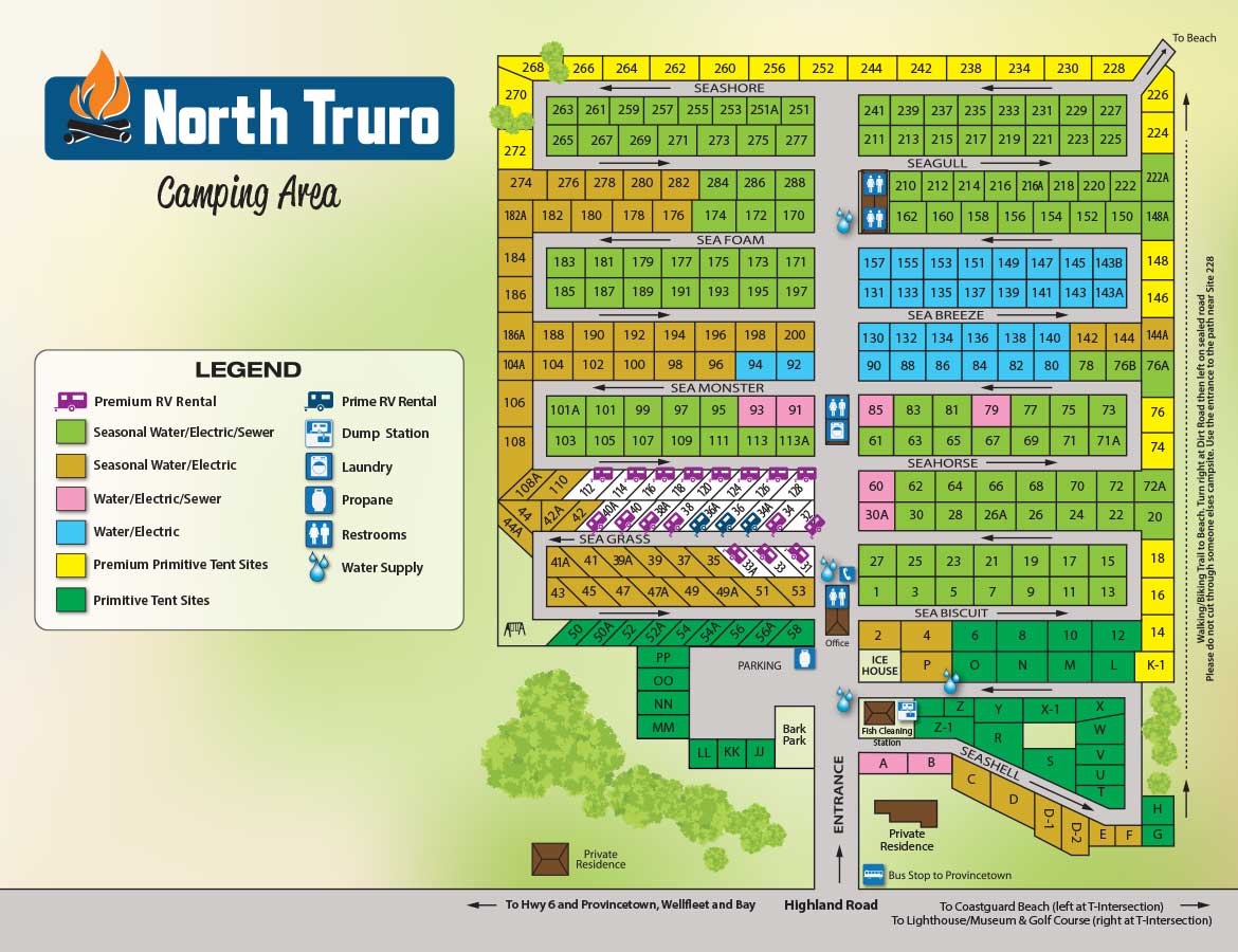Adventure Bound Cape Cod North Truro campground map