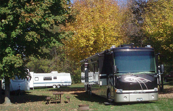Full hookup RV campsite at Adventure Bound Four Winds