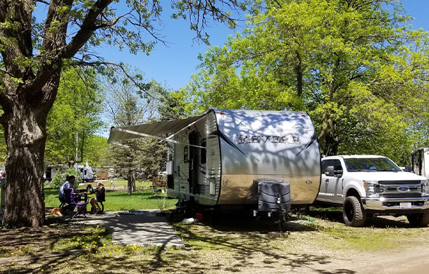 Water and electric campsite at Beaver Trails campground