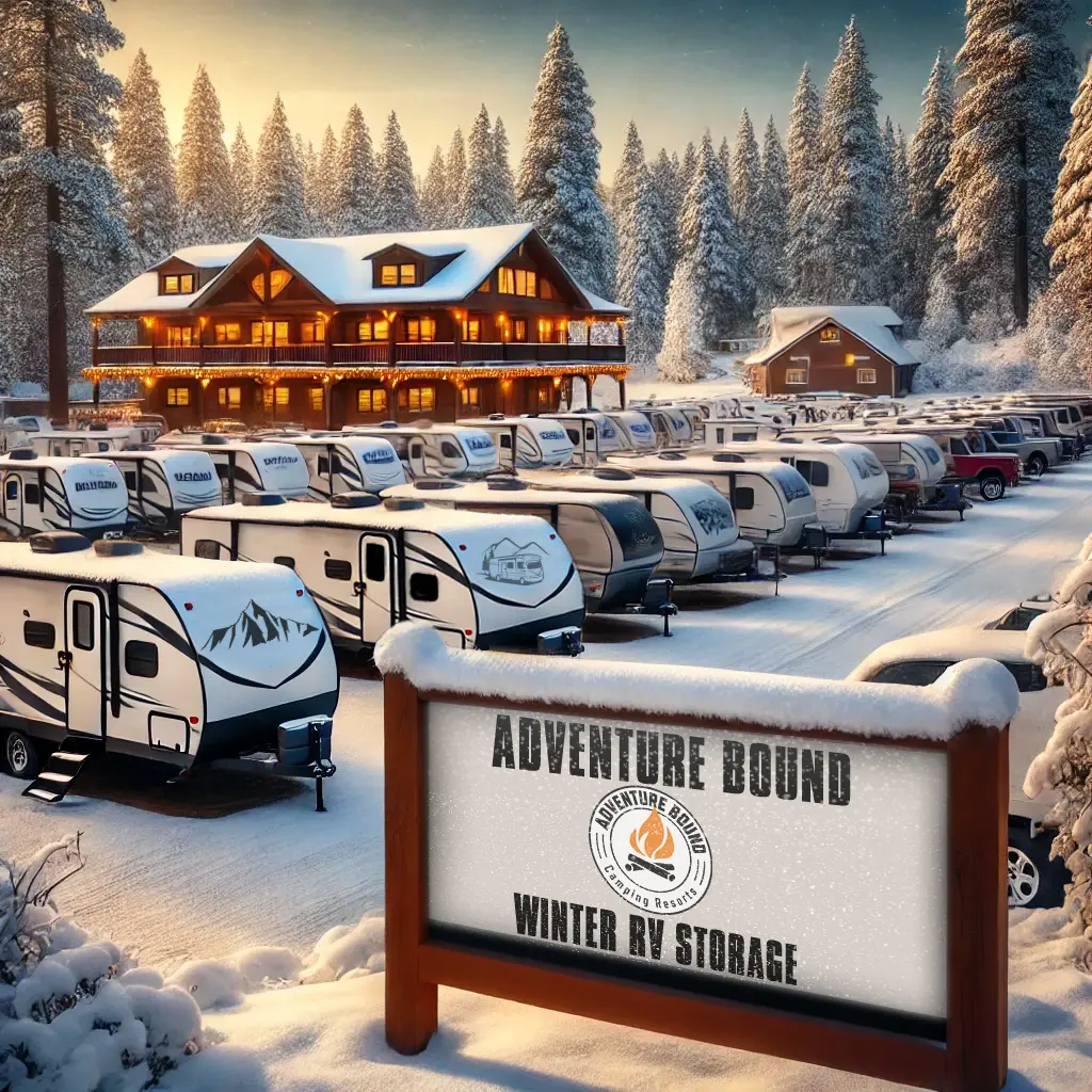 Winter RV storage at Adventure Bound Kamp Modoc in Modoc, Indiana