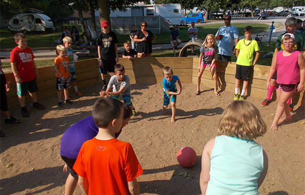 kids playing GaGa ball